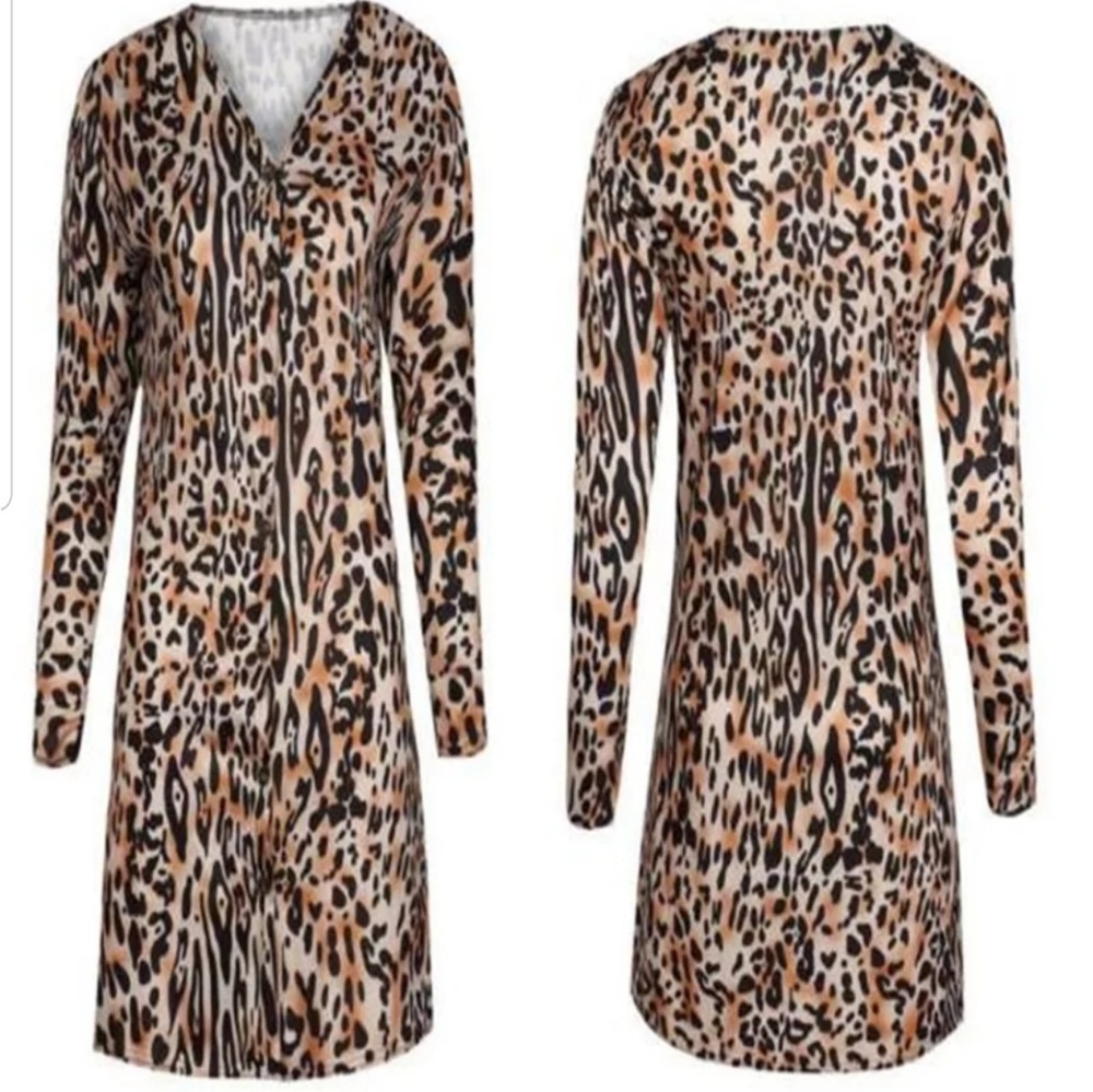 Sexy Leopard Light Weight Thin Cardigan Top - Picture 4 of 6